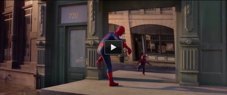 Spider-Man Dances with a Baby Version of Himself.