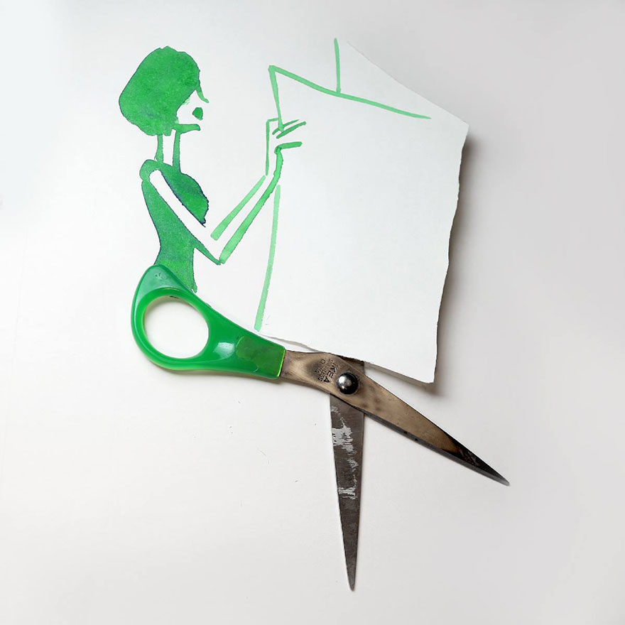 20 Artistic Drawings Completed Using Everyday Objects
